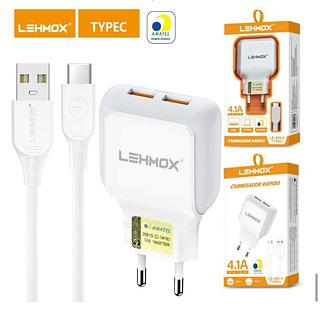 Carregador De Celular 3.1a Usb Com Cabo Tipo C LEHMOX / LE - 483-4