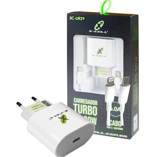 Carregador Turbo PD 30W com cabo USB-C Lightning X-Cell XC-UR29