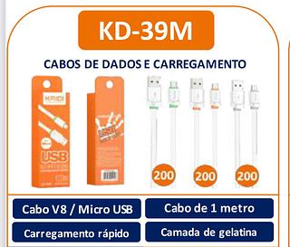 Cabo USB V8 Carga Reforçado Turbo KD-39M Kaidi