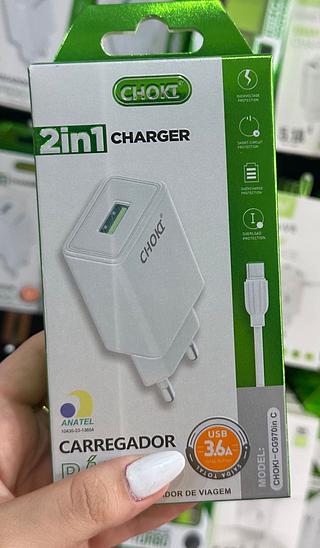 Carregador Rápido Choki 3.6A T-C