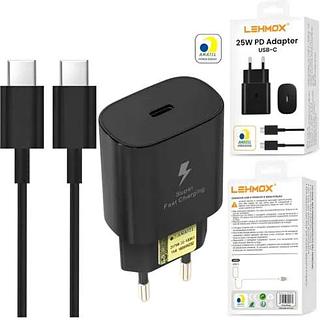 Carregador de Celular PD + Cabo Type C para Type C 25W com selo Anatel Lehmox - LE-139 C/C