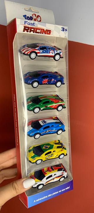 Kit carrinho fast rancing 6 pçs