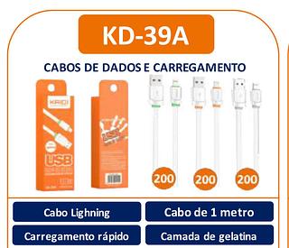 Cabo USB Iphone | Carga Reforçado Turbo KD-39A Kaidi
